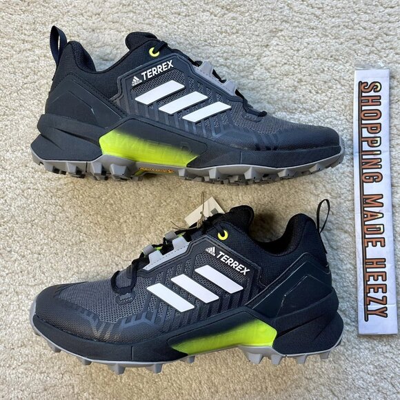 [US 9] adidas TERREX SWIFT R3 All Terrain Hiking Shoes Black Solar Yellow